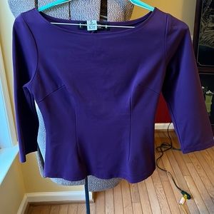 Medium Pinup Girl Clothing Purple Sabrina Top